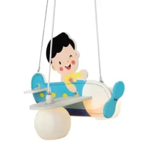 Airplane Childrens Pendant Aeroplane Light Blue, White