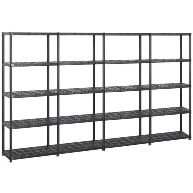VIDAXL Vidaxl - Storage Shelf 5-Tier Black 284x38x170cm Plastic 8720286289242