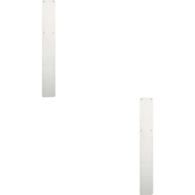 Loops 2x Plain Door Finger Plate 650 x 75mm Bright Stainless Steel Push Plate Metallics
