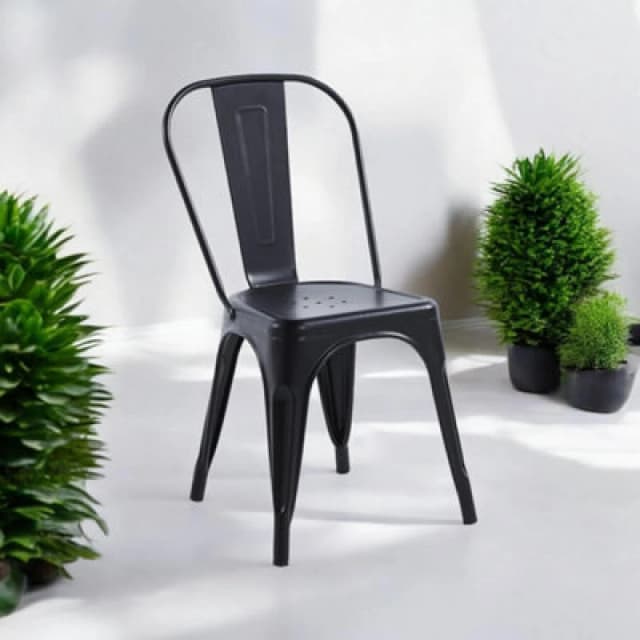 Minster Dining Chair - Metal - L44 X W47 X H85cm - Black
