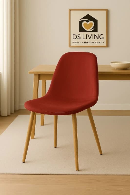 DS Living Luxe Dining Chair 2pc Apricot Orange Wood Printed Coating in Brown Size: 1 Seater Brown Unisex 1 Seater