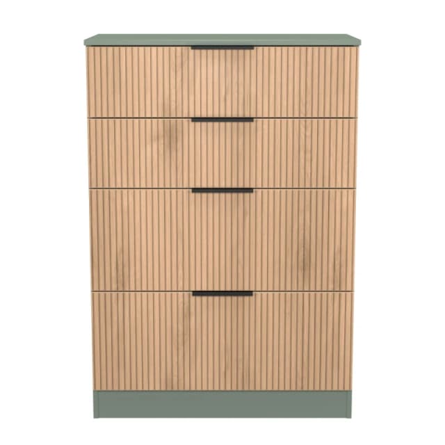 Welcome Furniture Ready Assembled Java 4 Drawer Deep Chest, Green JAV050SERG