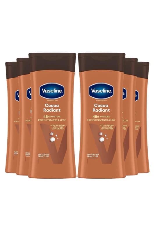 Vaseline Womens 6x of 400ml Intensive Care Moisture 'Lotion', Cocoa Radian in White White Female