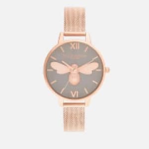 Olivia Burton Womens Lucky Bee Mesh Watch - Rose Gold