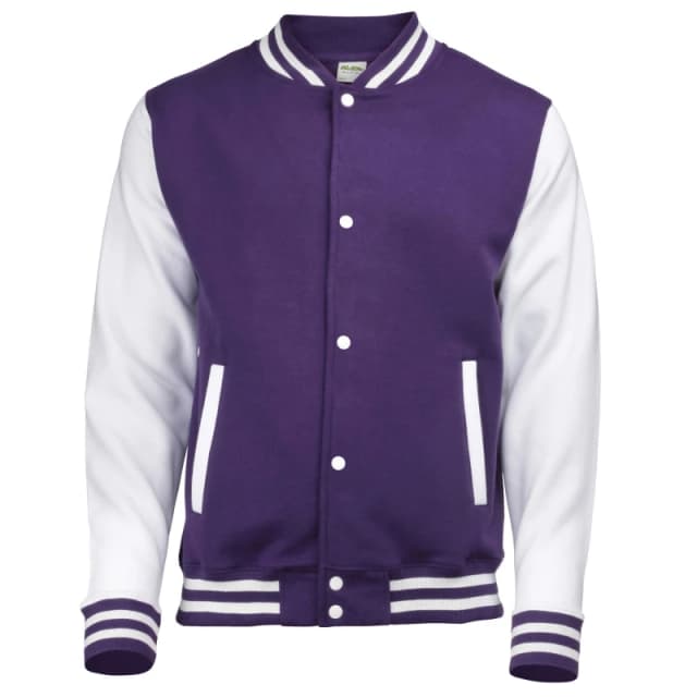 AWDis Varsity Jacket in Purple Size: 12-13 Years Purple Unisex 12-13 Years