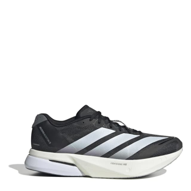 adidas Adizero Boston 13 Road Running Shoes Mens Black/White male 10.5 (45.3)