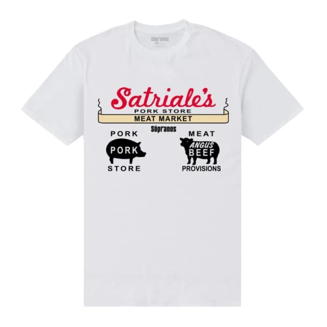 The Sopranos Mens Satriales T-Shirt in White Size: Small White Male S