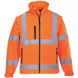 Portwest Unisex Hi-Vis Safety Softshell Jacket (3XL) (Orange) - Orange