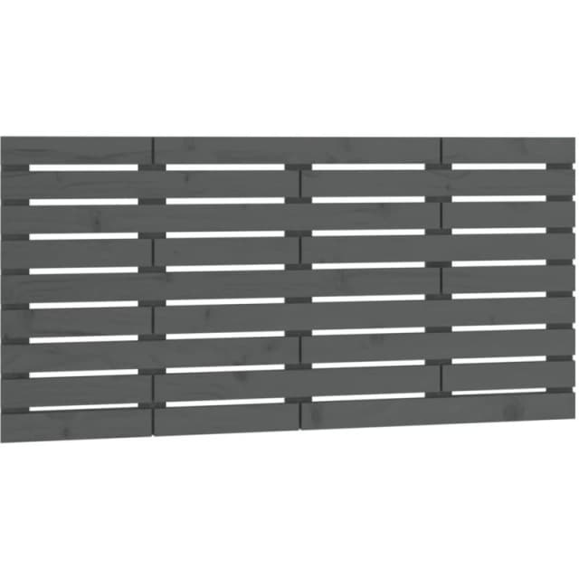 Vidaxl Wall Headboard Grey 141X3X63cm Solid Wood Pine, Grey 824760