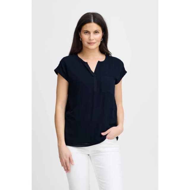 fransa Womens blouse fransa Zawov 2 Bleu Female 2XL