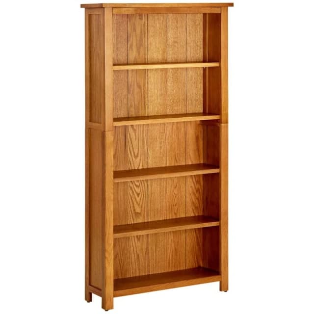 VIDAXL 5-Tier Bookcase 70x22x140cm Solid Oak Wood Vidaxl 8720286542996