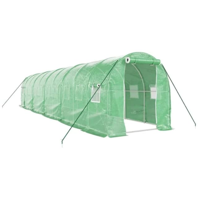 vidaXL Greenhouse with Steel Frame Green 20 m 10x2x2 m, Green 3188020