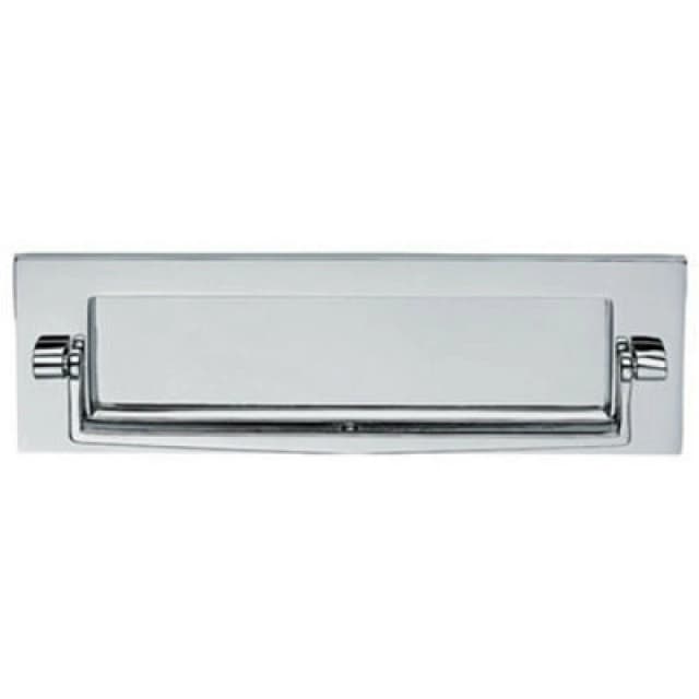 Loops Inward Opening Letter Plate with Knocker 226mm Fixing Centres Polished Chrome Multi