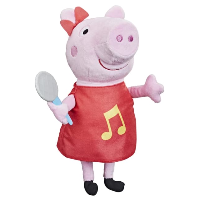 Peppa Pig Singing Peppa Soft Toy with Red Glitter Dress and Bow