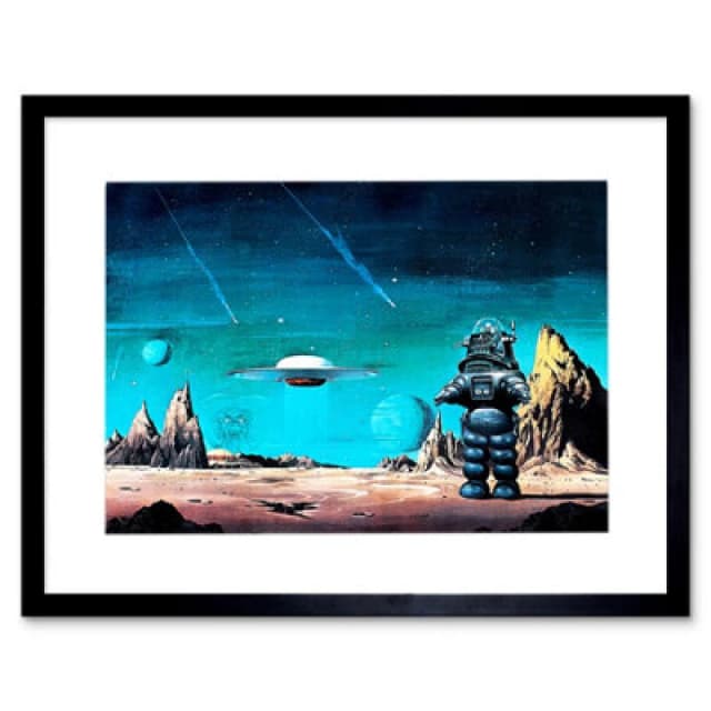Artery8 Film Robby Robot Forbidden Planet Space Stars 12X16" Framed Wall Art Print