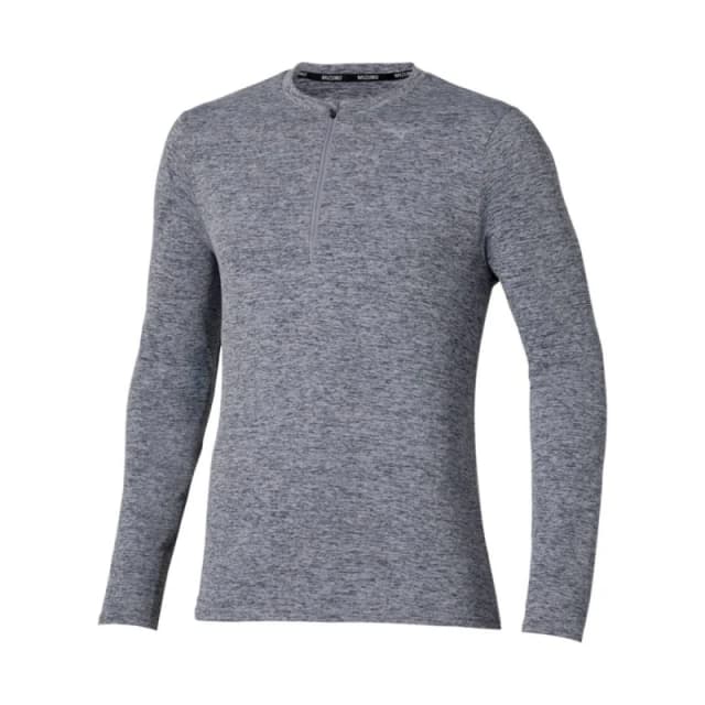 Mizuno Core Impulse Long Sleeve Half Zip Shirt Gray, Size M