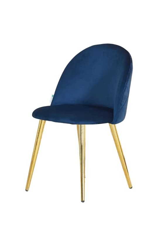 Life Interiors Life Interiors Single Lucia Ergonomic Velvet Dining Chair with Wooden Legs, Modern Upholstered Accent Chair in Royal Royal One Size Uni