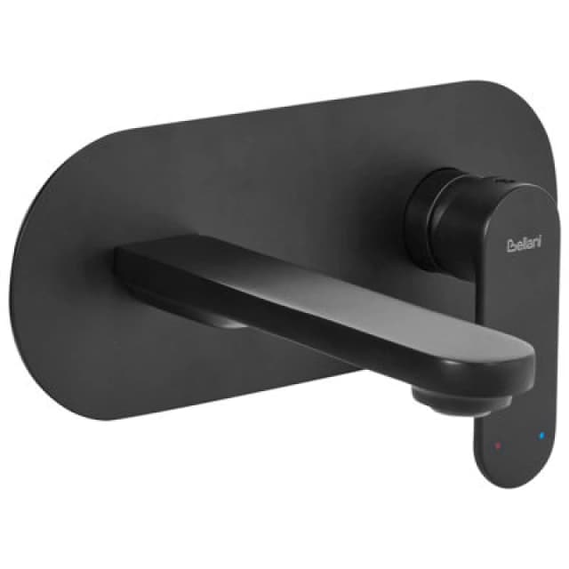 Beliani Wall Mounted Basin Mixer Tap Chapala Brass Black
