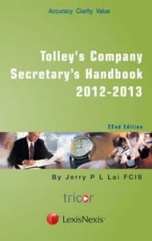 Tolleys Company Secretarys Handbook by Jerry Lai Book