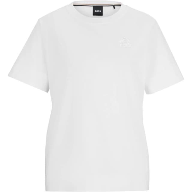 Boss Womens Elphi Cotton Short Sleeve Oversized Fit T-Shirt White 100 female XS