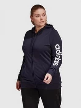 Adidas Essentials Linear Full Zip Hoodie - Plus Size