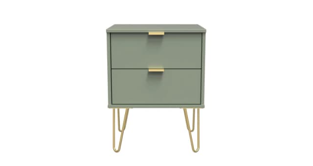 Fuji 2 Drawer Bedside Cabinet In Reed Green (Ready Assembled)