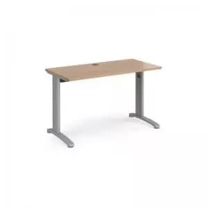 TR10 straight desk 1200mm x 600mm - silver frame and beech top
