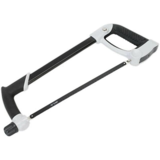 Loops 300mm Hacksaw with Adjustable Blade - Rubberised Grip - High Carbon Steel Blade Metallics