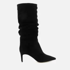 Dune Womens Slouch Suede Heeled Knee High Boots - Black - UK 7