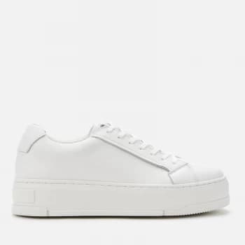 Vagabond Womens Judy Leather Flatform Trainers - White - UK 4