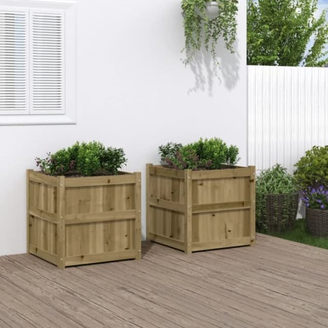 vidaXL Garden Planters 2 pcs Impregnated Wood Pine, Brown 837433