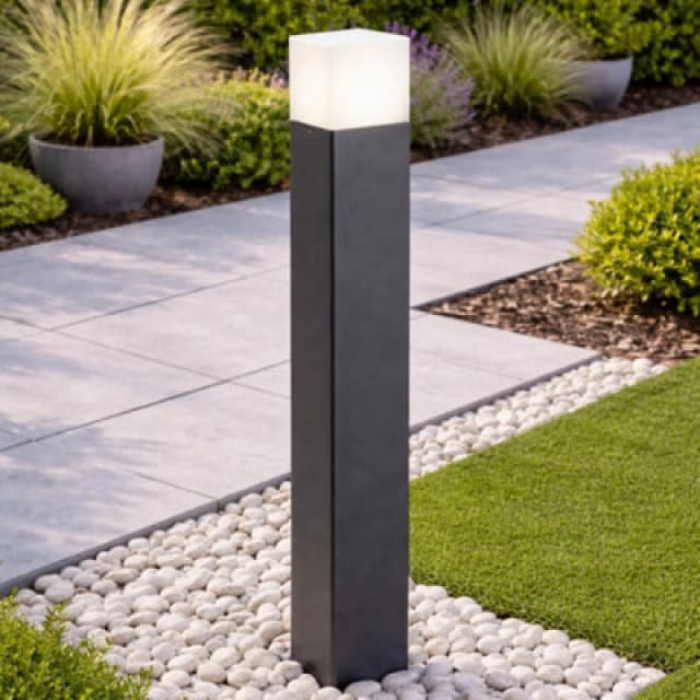 CGC Lighting 'Amara' Dark Grey & White Square Outdoor Large Post Light Dark Grey unisex