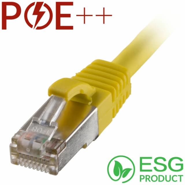 Cablenet Cablenet 0.5m Cat6a RJ45 Yellow S/FTP LSOH 26AWG Snagless Booted Patch Lead (PK 100) 65-5005B
