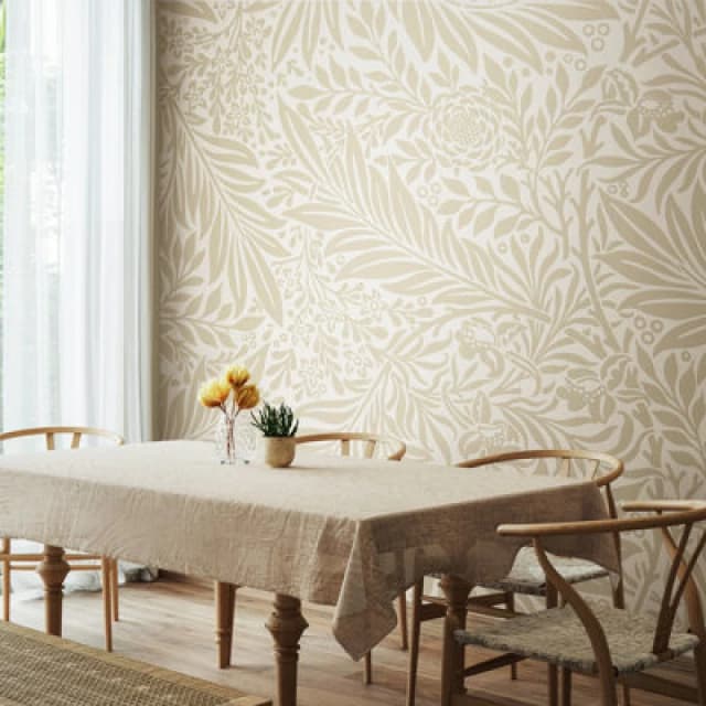 Origin Murals Trailing Ferns - Stone And Linen Matt Smooth Paste The Wall Mural 350Cm Wide X 280Cm High