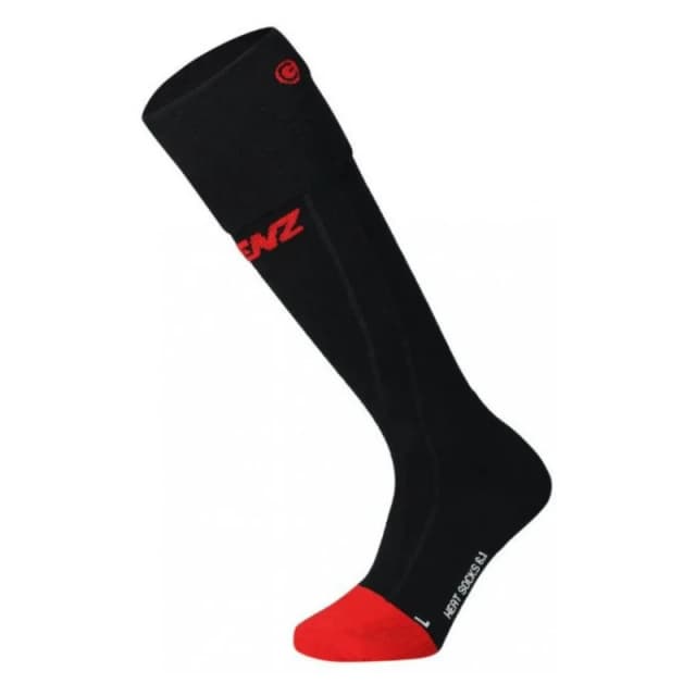 Lenz Heat Sock 6.1 Toe Cap Compression Heated Socks, black-red, Size 39 - 41 for Men