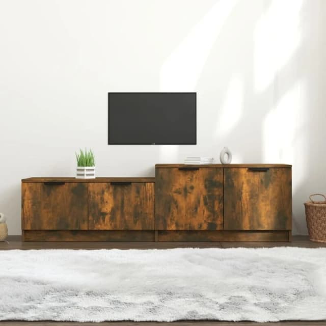 VIDAXL TV Cabinet Smoked Oak 158.5x36x45cm Engineered Wood Vidaxl 8720286968406