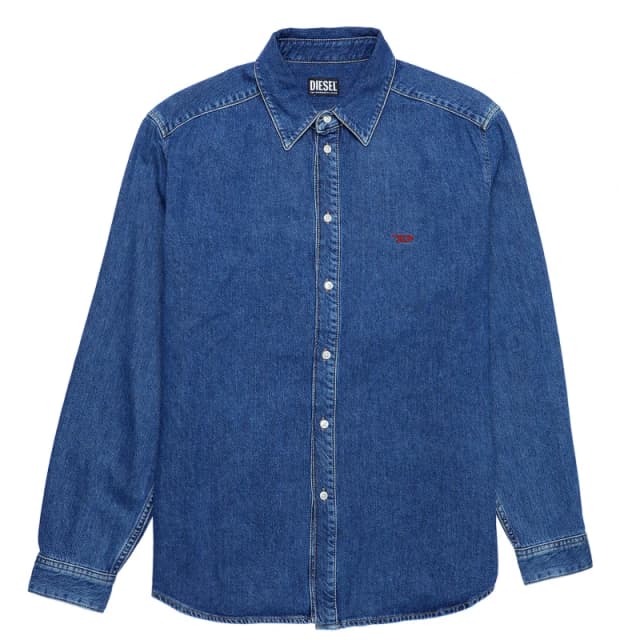 Diesel Long Sleeve Denim Shirt - Blue Blue XS
