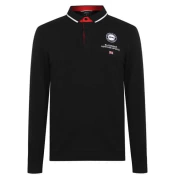 Slazenger Long Sleeve Sport Polo Shirt Mens - Black
