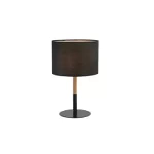 Vretsia Table Lamp E14 Max 40W Iron, Wood, Fabric Matterial Black Class On/Off Switch