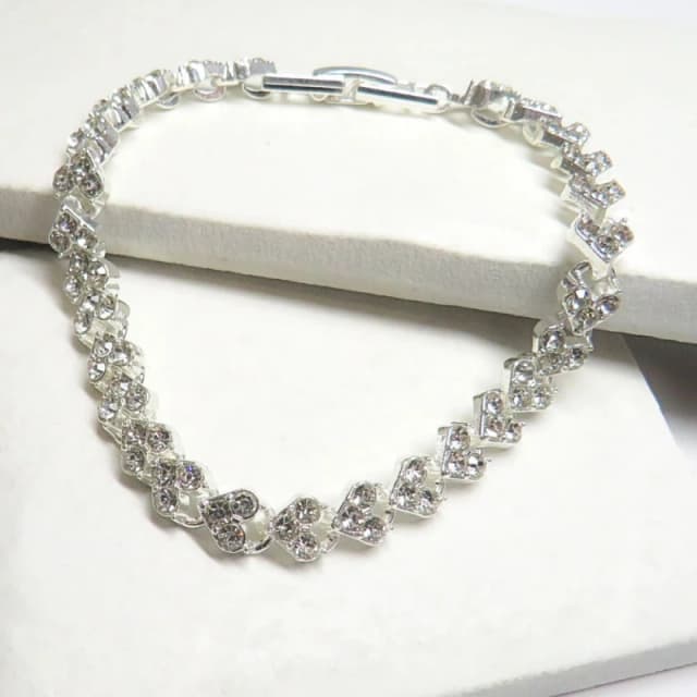 Aye Do Gifts Diamante Heart Tennis Bracelet Ideal Birthday or Christmas Gift
