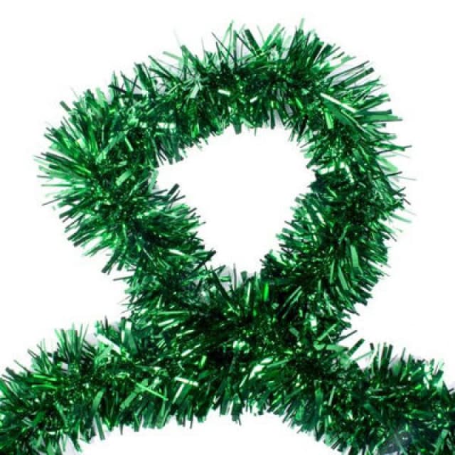 Shatchi 1.8M/6ft Luxury Deluxe Chunky Christmas Tinsel Garland Xmas Tree Decorations, One Green