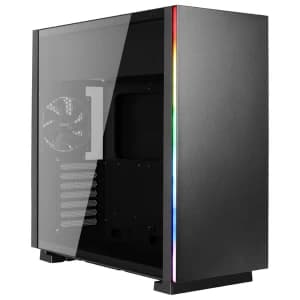 Aerocool Glo RGB Mid-Tower Case - Black Tempered Glass