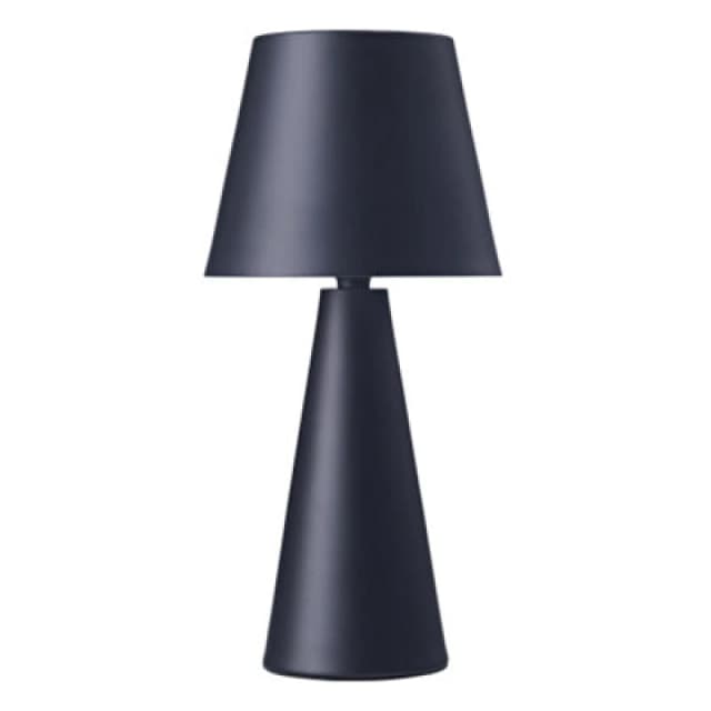 Happy Homewares Matte Black Rechargeable 3W LED Touch Dimmable Table Lamp With Metal Cone Shade
