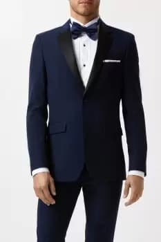Skinny Fit Navy Tuxedo Suit Jacket