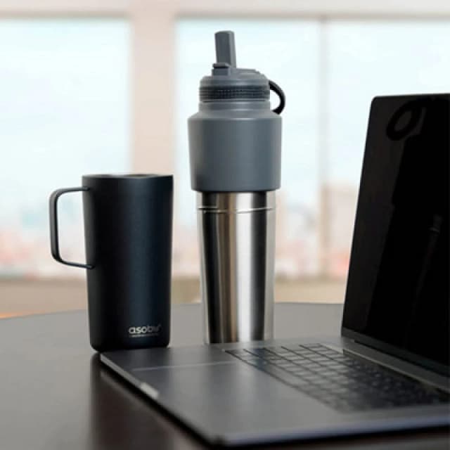 asobu Insulated Stainless Steel Twin Pack Water Bottle Black 591ml/ 887ml Black