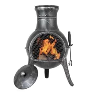 La Hacienda Pewter Squat Chiminea