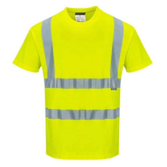 Portwest Hi Vis Cotton Comfort Short Sleeve T Shirt S170YER5XL Colour: Yellow