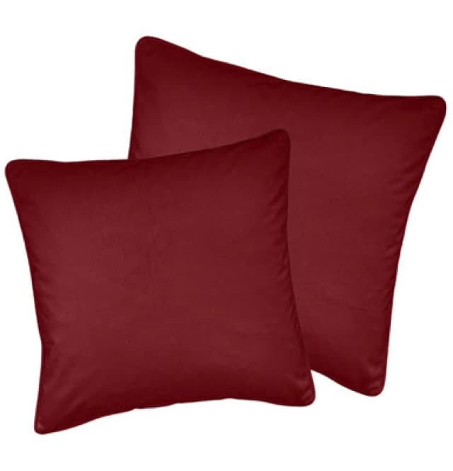 Enhanced Living Pair of Soft Velvet Cushion Covers - Cases Only Red