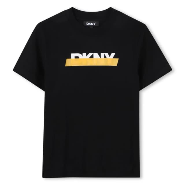 DKNY Kids Logo Short-Sleeve Regular Fit T-Shirt Black male 6Y
