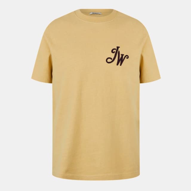 Jack Wills Mens JW Script Initial Regular Fit T-Shirt Muted Yellow male S